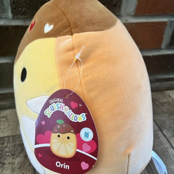 NEW Squishmallows Orin Chocolate Dipped Orange Heart-Patterned Plush Toy - Picture 11 of 12